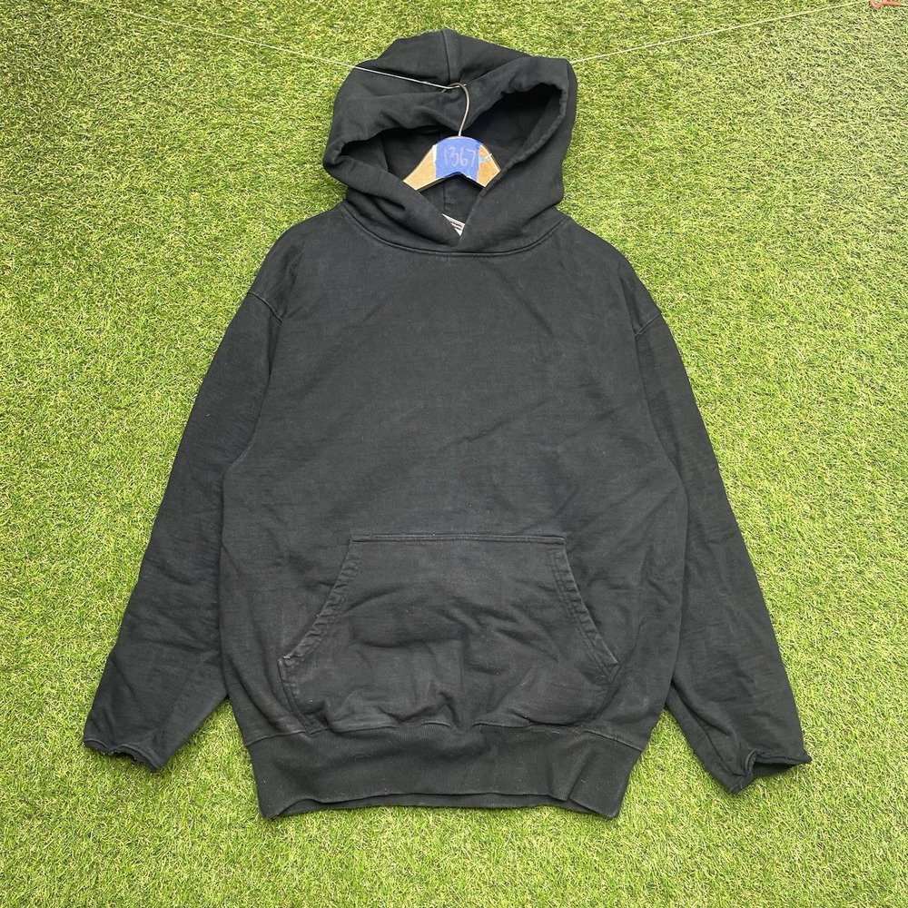 Shaka Wear Hoodie Mens Medium Distressed Heavyweight Black Fleece Double Thick